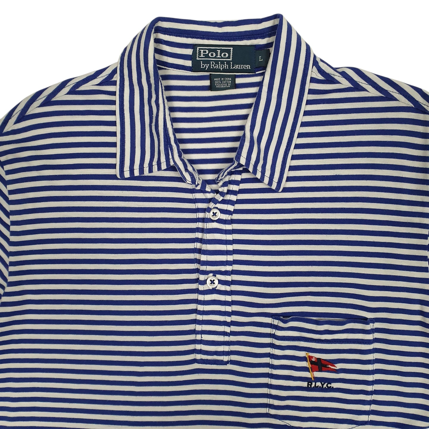 Mens Blue Polo Ralph Lauren Yacht Club  Polo Shirt