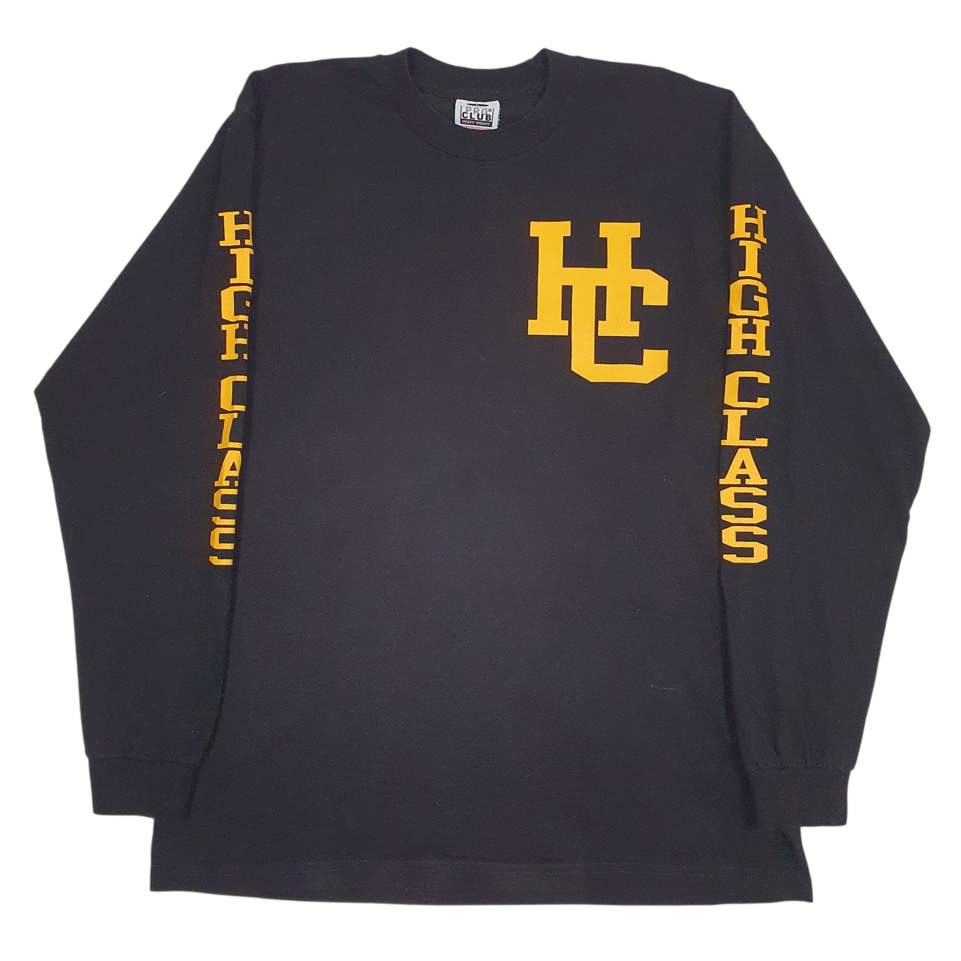 Mens Black Pro Club Made In USA Vintage 90s Long Sleeve T Shirt