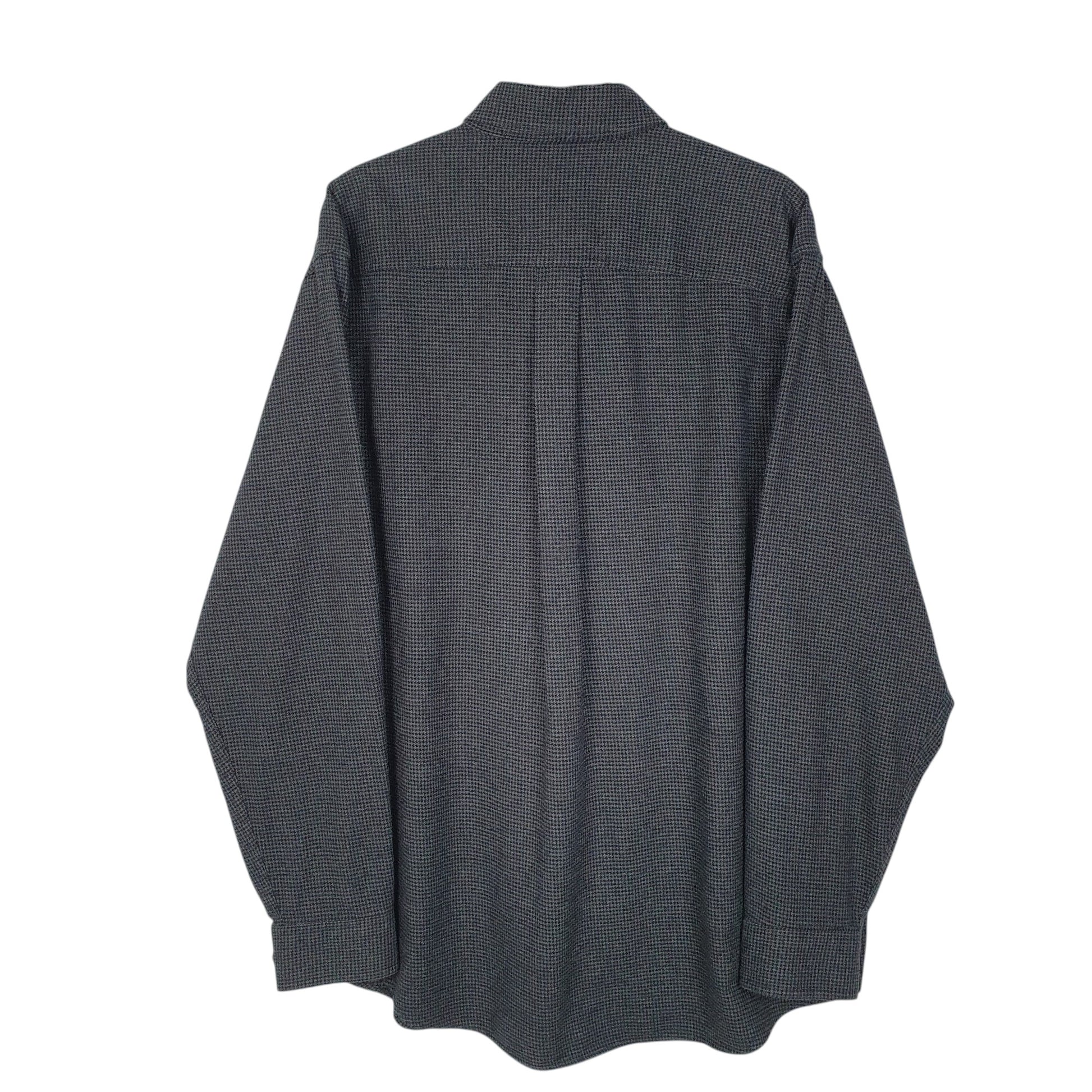 Mens Grey L.L.Bean Houndstooth Thick  Shirt