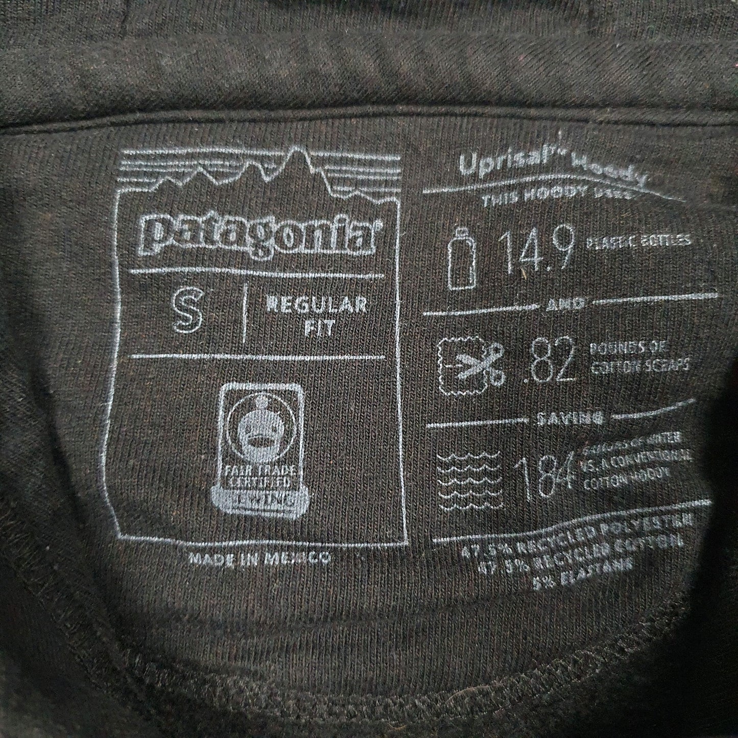 Womens Black Patagonia Spellout Hoodie Jumper