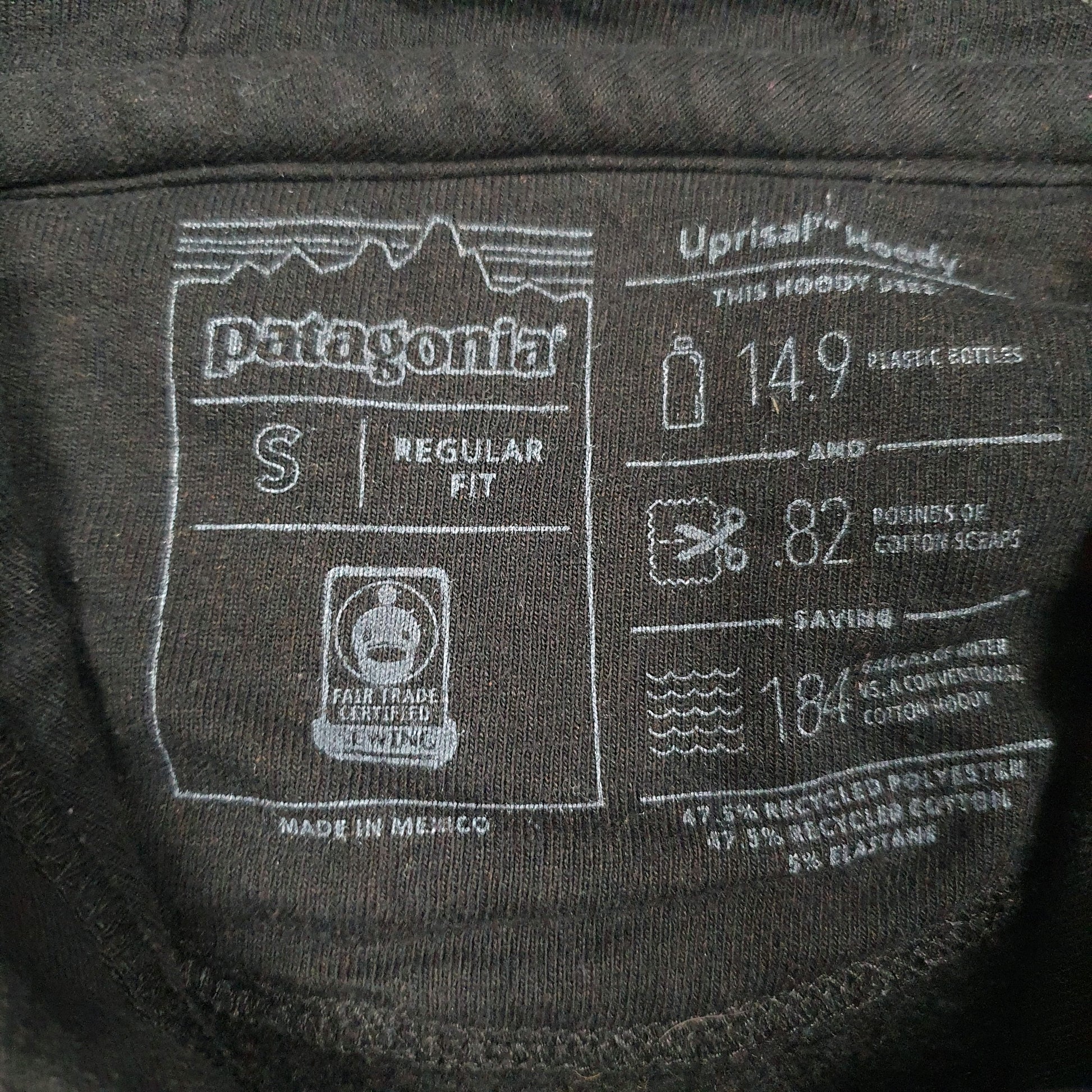 Womens Black Patagonia Spellout Hoodie Jumper