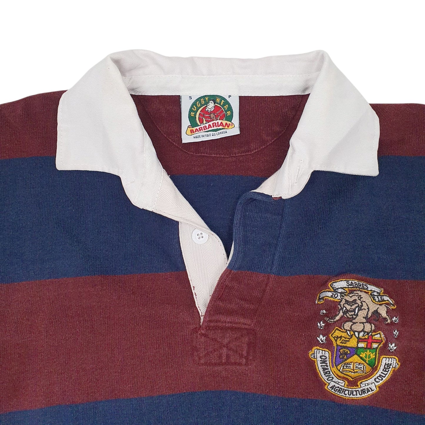 Mens Burgundy Barbarian Rugby Full Zip Polo Shirt