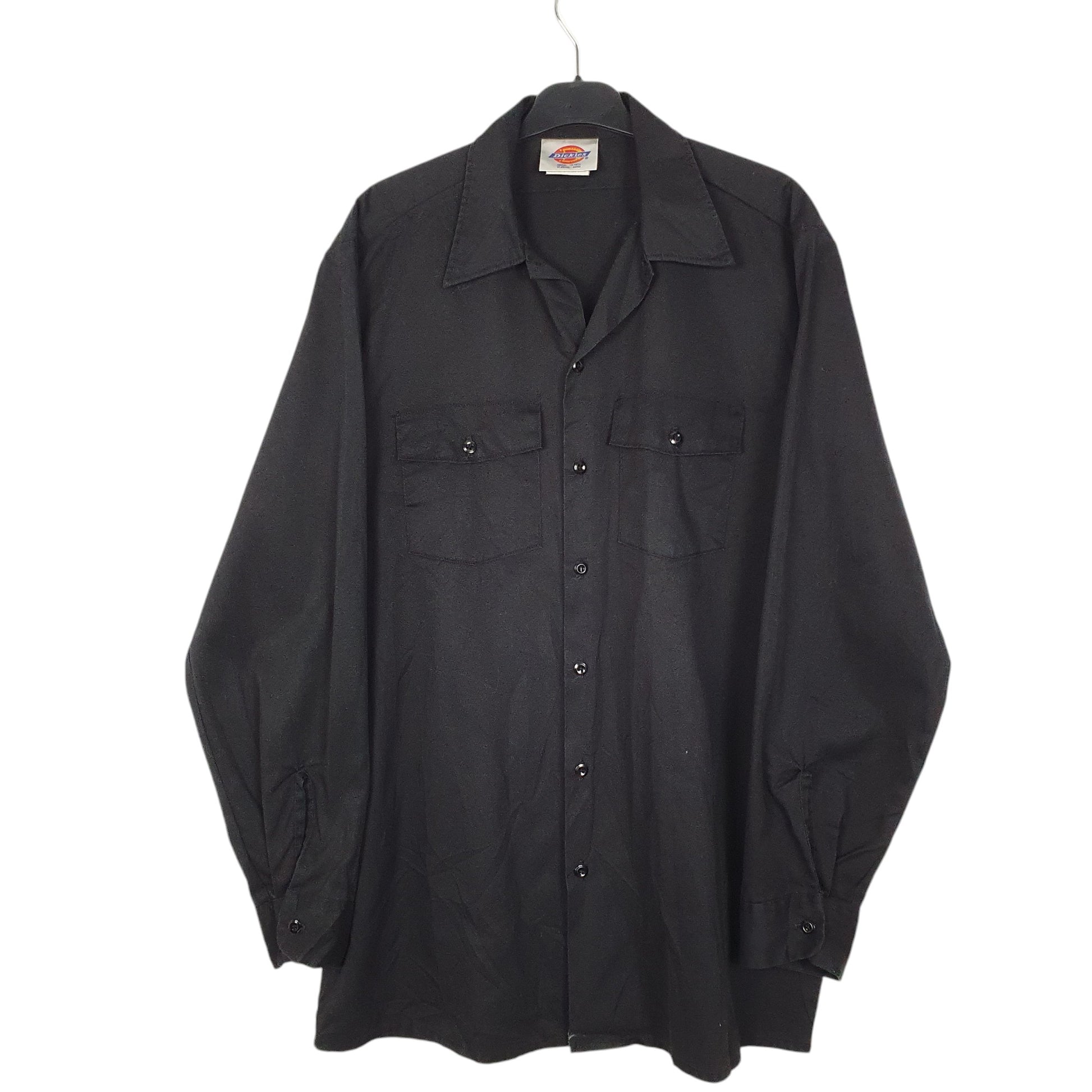 Mens Black Dickies Vintage 90s Made In USA Long Sleeve Shirt