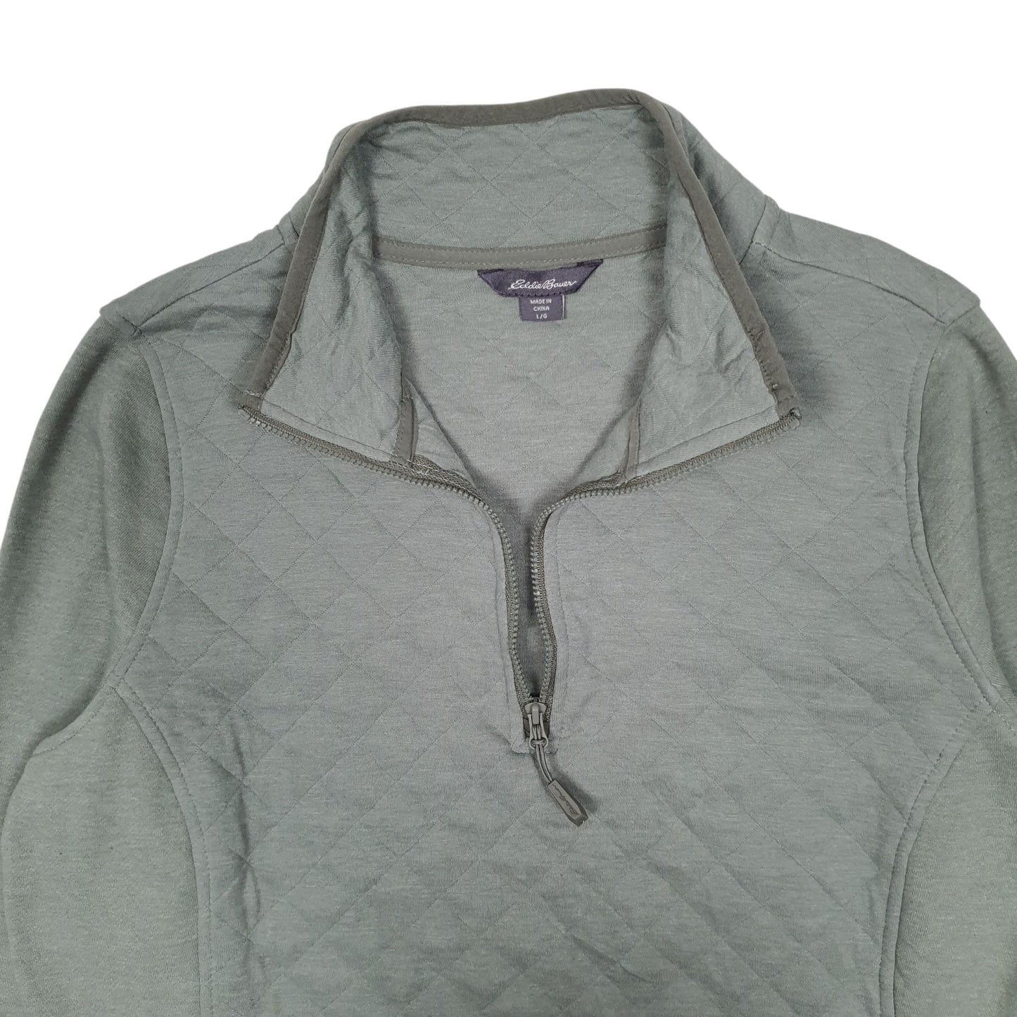 Womens Green Eddie Bauer  Quarter Zip Jumper