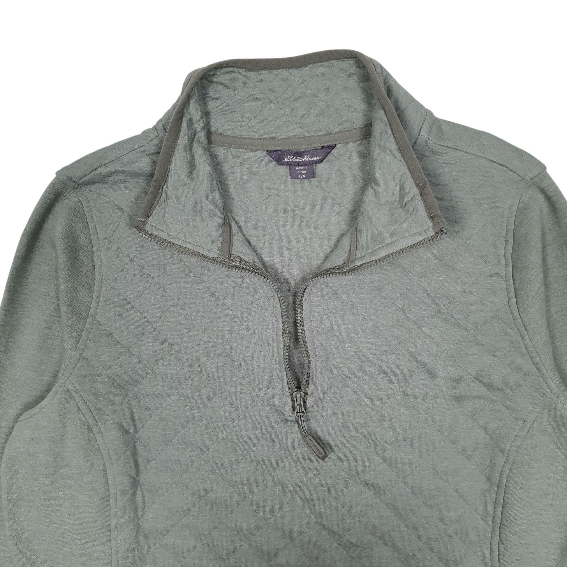 Womens Green Eddie Bauer  Quarter Zip Jumper