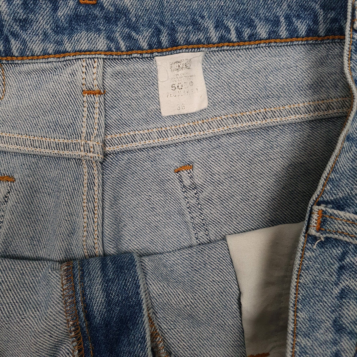 Mens Blue Levis Vintage 90s Orange Tab 505  Shorts