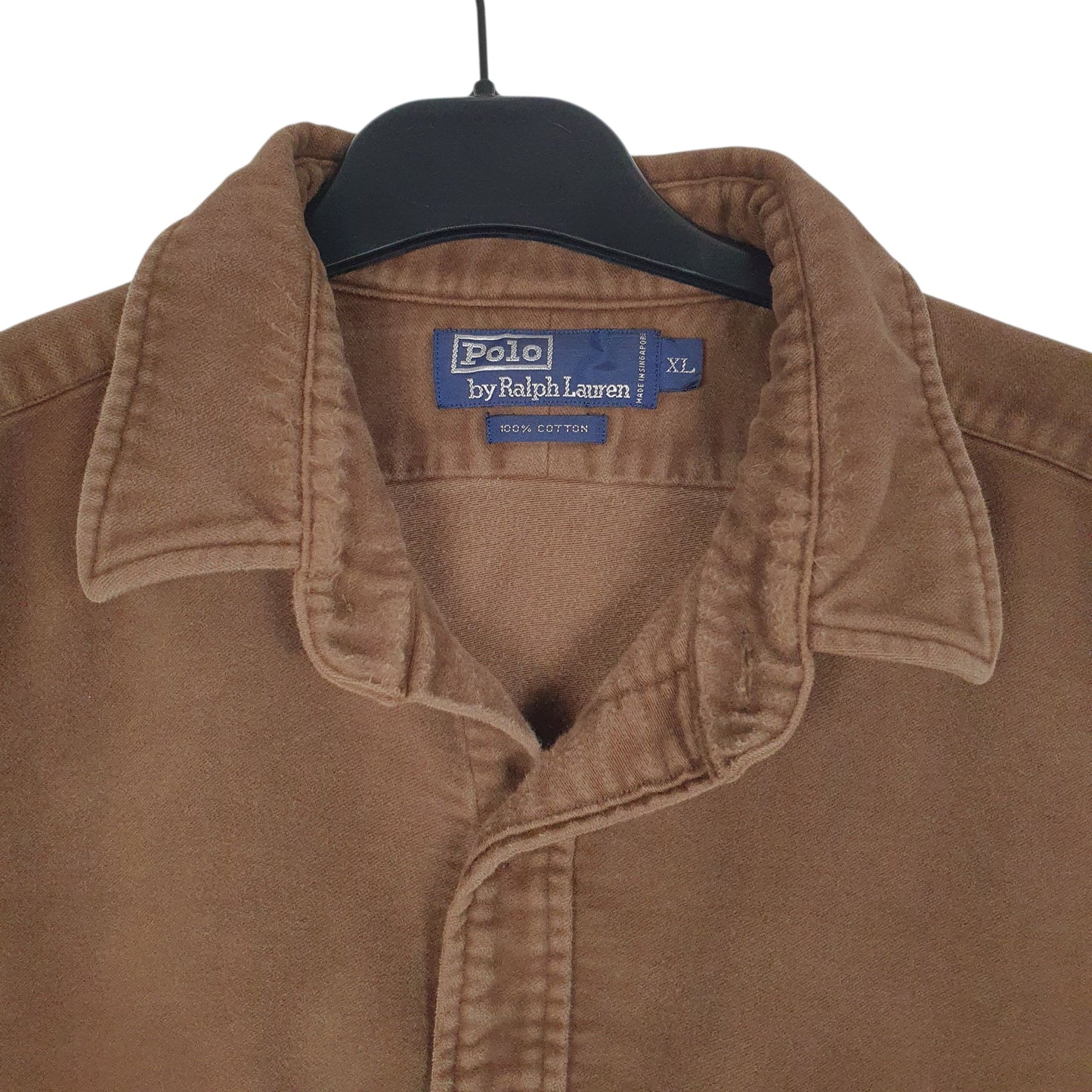 Mens Brown Polo Ralph Lauren Chamois Overshirt 90s  Shirt