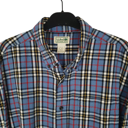 Mens Blue L.L.Bean Thick Flannel  Shirt