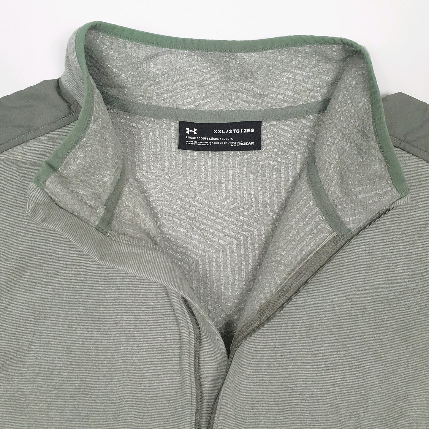 Mens Green Under Armour Cold Gear Quarter Zip Jumper