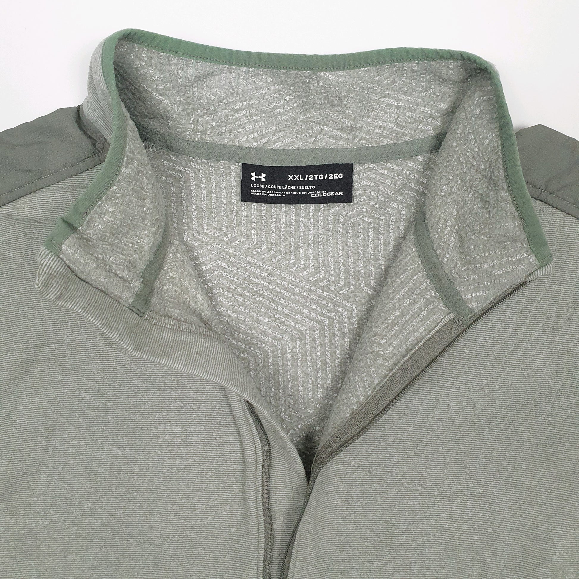 Mens Green Under Armour Cold Gear Quarter Zip Jumper