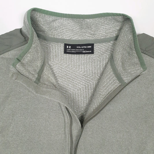 Mens Green Under Armour Cold Gear Quarter Zip Jumper