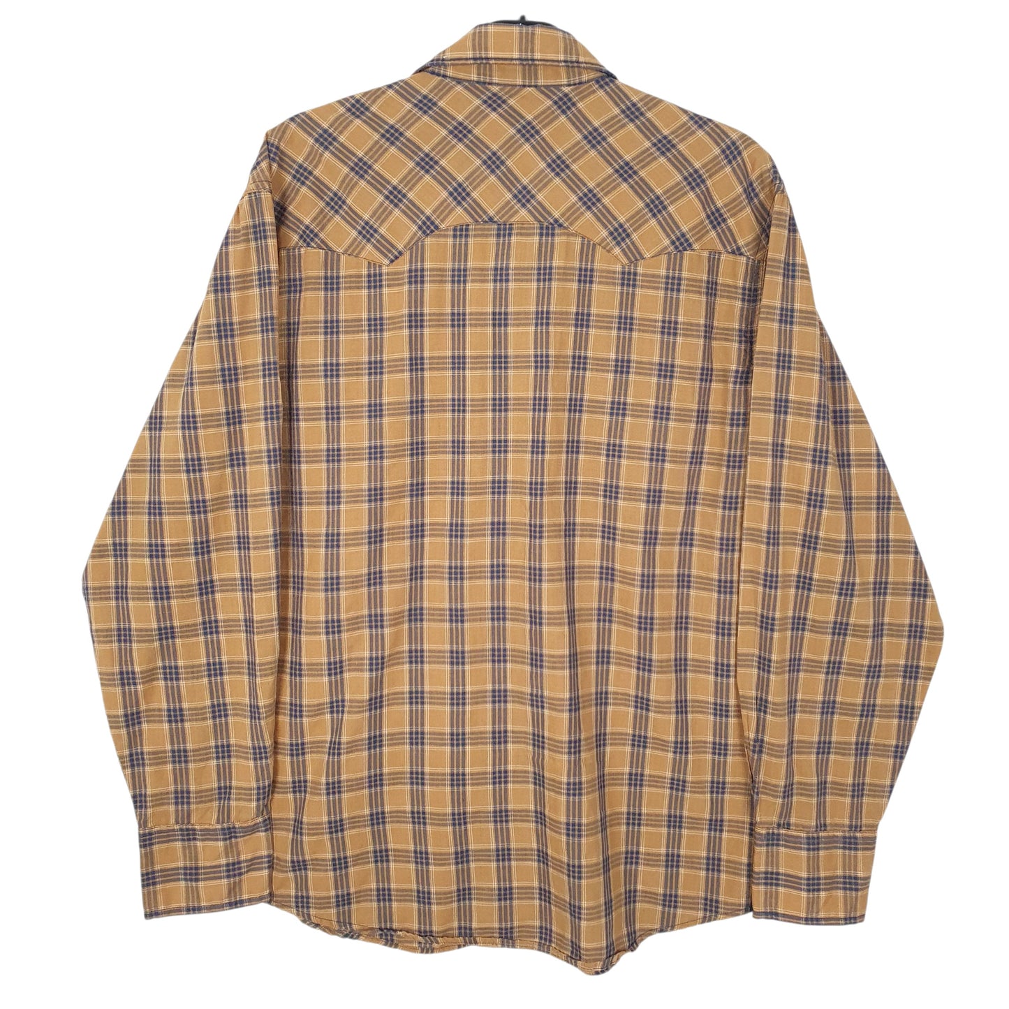 Mens Brown Wrangler Pearl Snap  Shirt