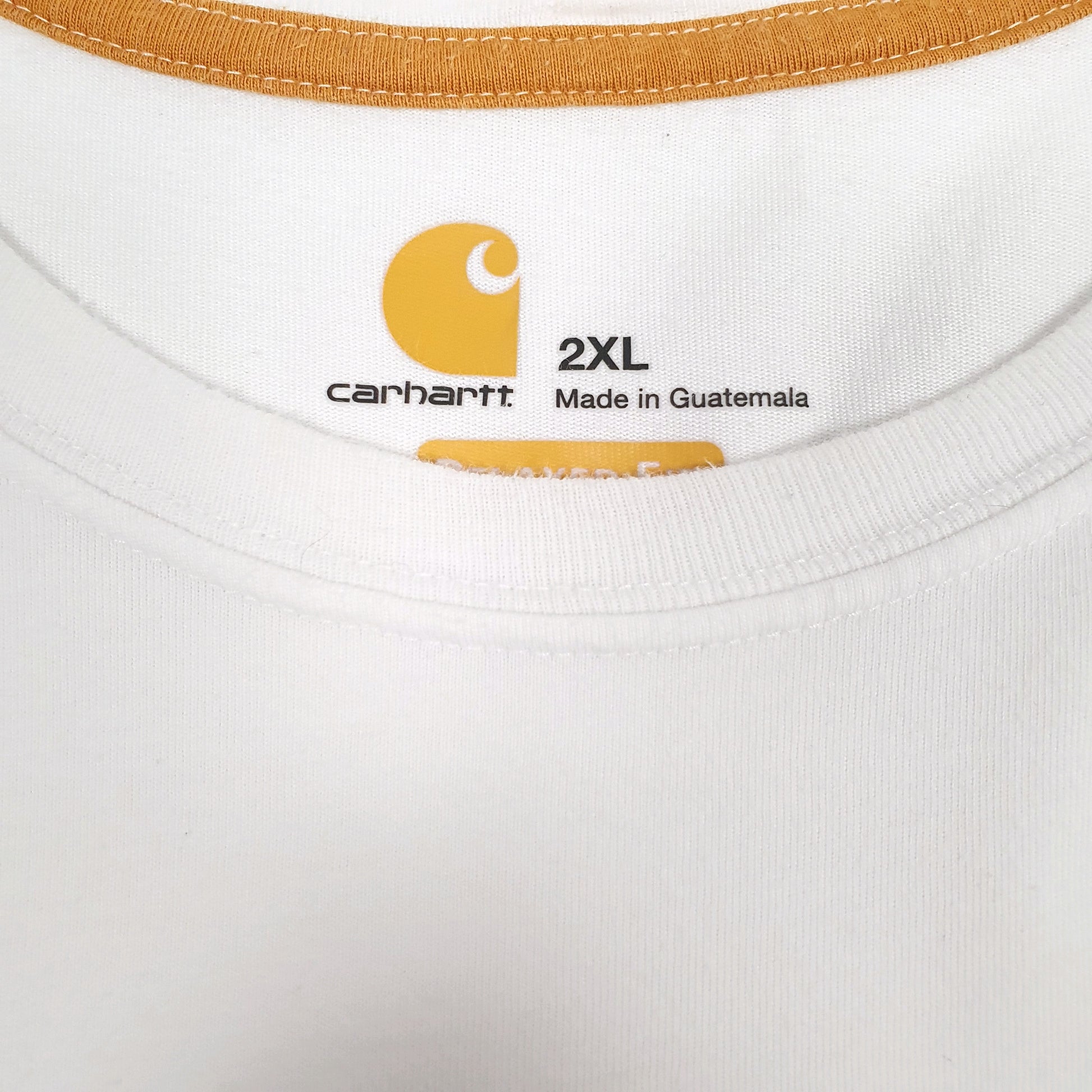 Mens White Carhartt   T Shirt