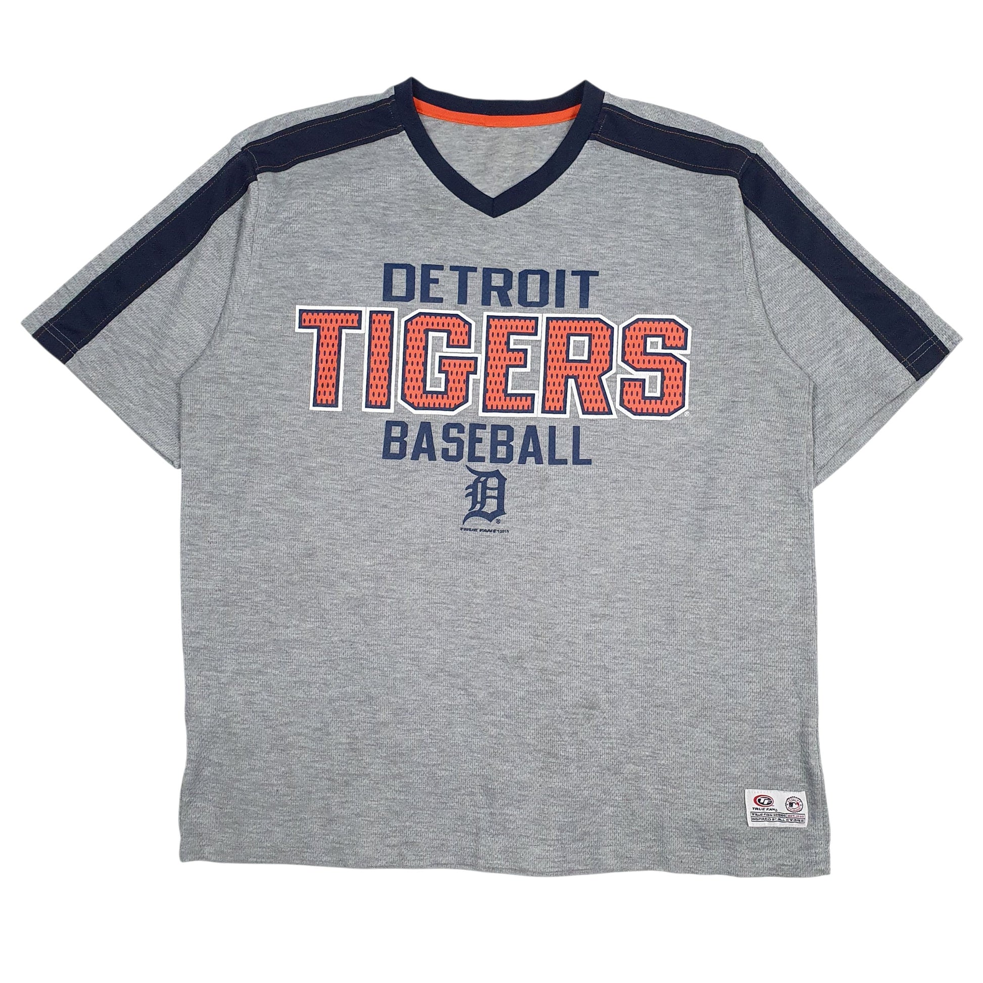 Mens Grey MLB Detriot Tigers Short Sleeve T Shirt