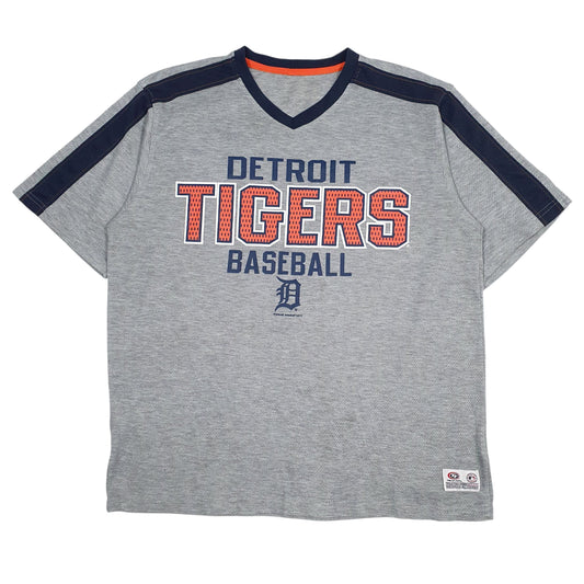 Mens Grey MLB Detriot Tigers Short Sleeve T Shirt