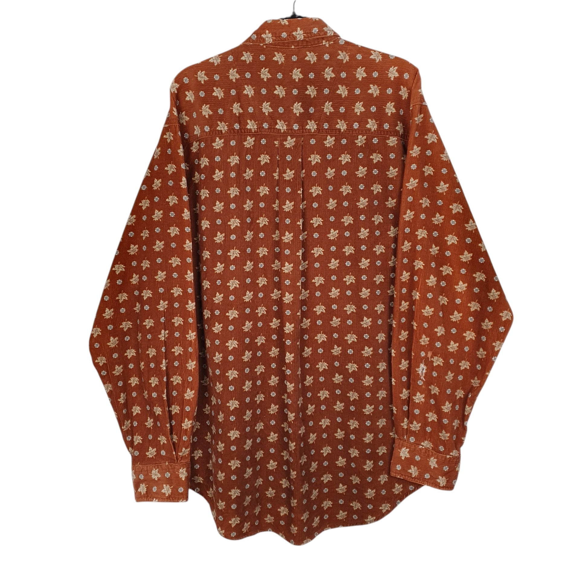 Mens Brown Wrangler Rugged Wear Vintage 00s Corduroy  Shirt