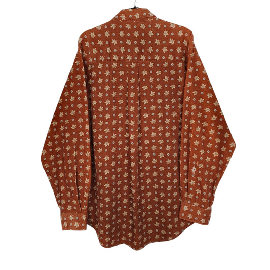 Mens Brown Wrangler Rugged Wear Vintage 00s Corduroy  Shirt
