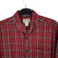 Mens Red L.L.Bean Thick Flannel Plaid  Shirt