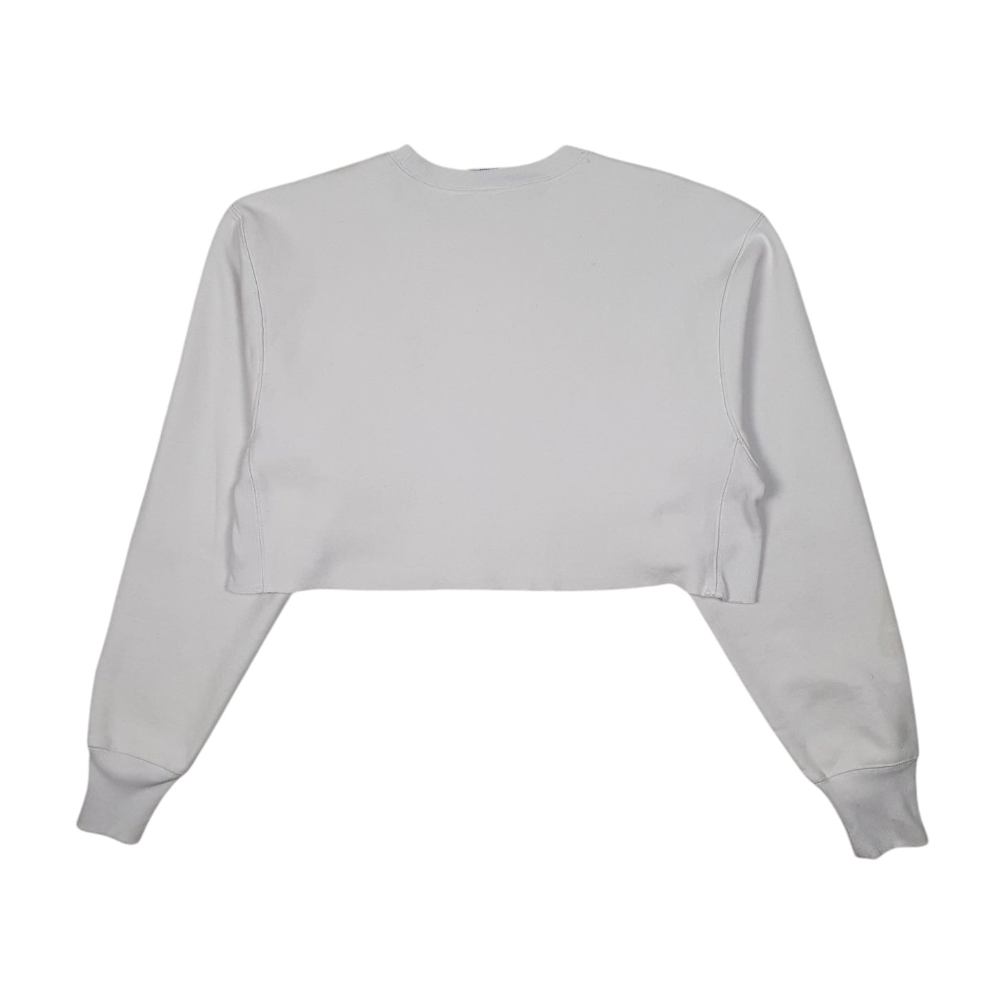 Womens White Champion Reverse Weave Crop Top Crewneck Jumper
