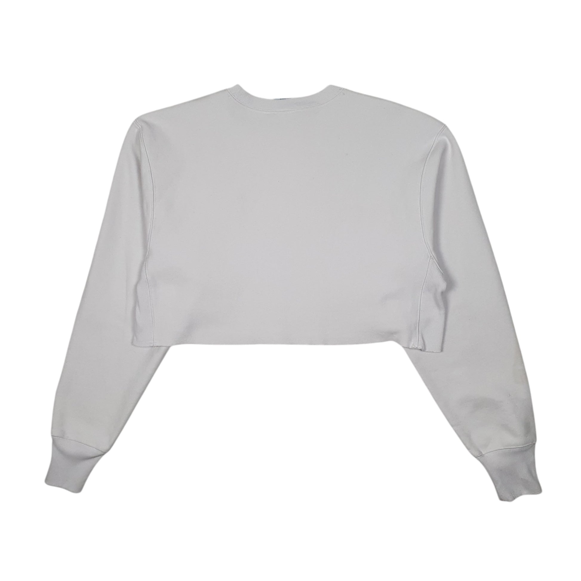 Womens White Champion Reverse Weave Crop Top Crewneck Jumper