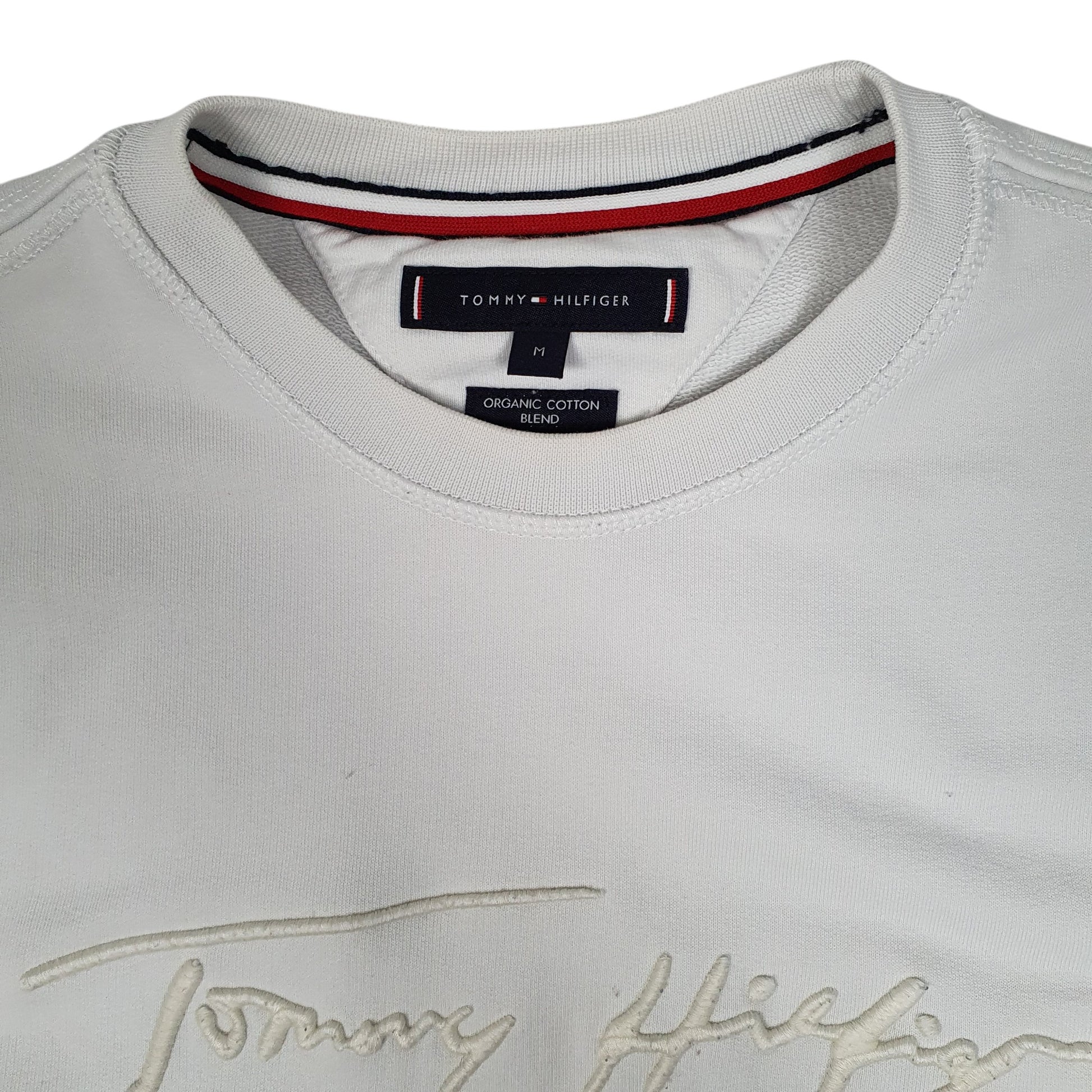 Mens White Tommy Hilfiger  Crewneck Jumper