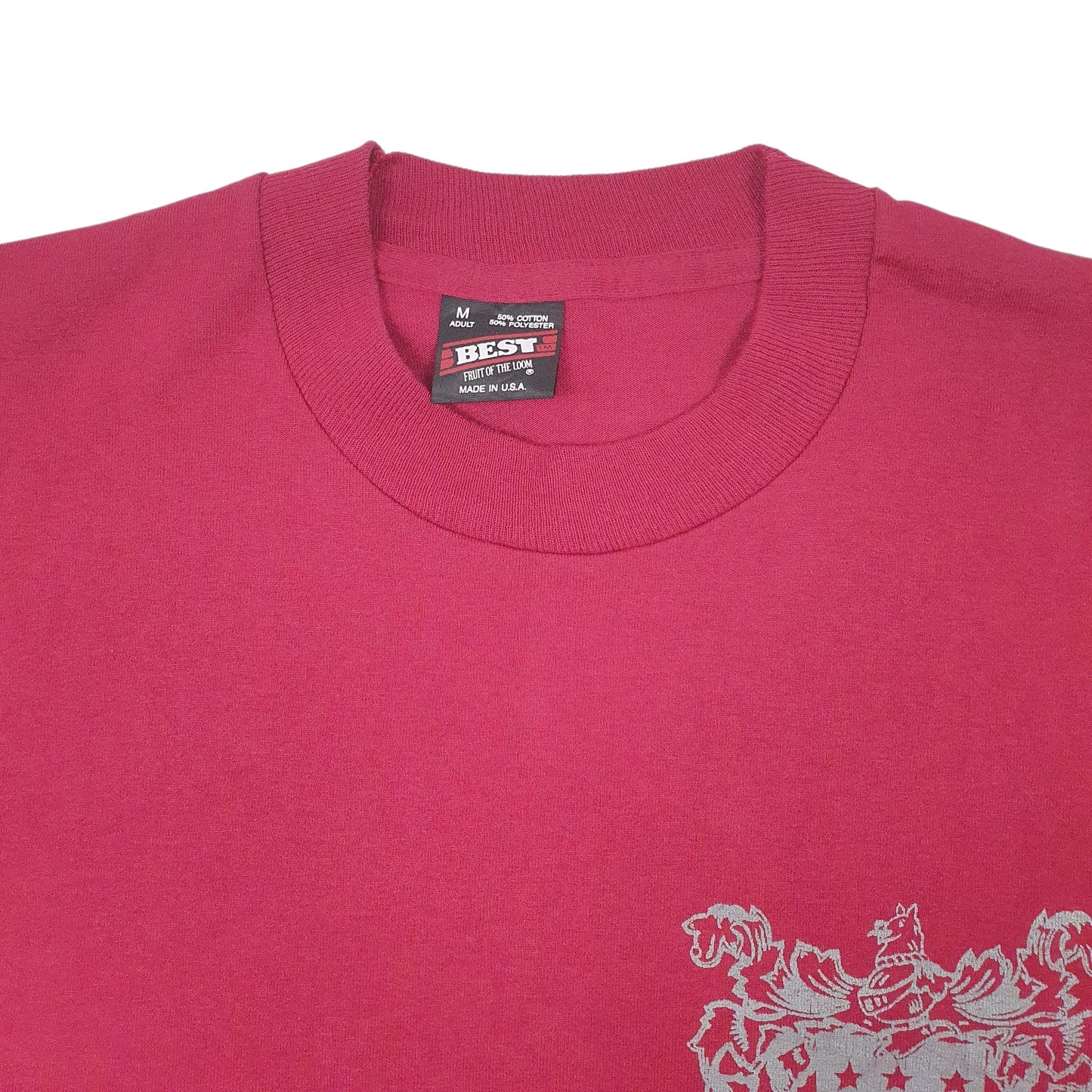 Mens Burgundy Fruit Of The Loom Single Stitch Vintage 90s  T Shirt