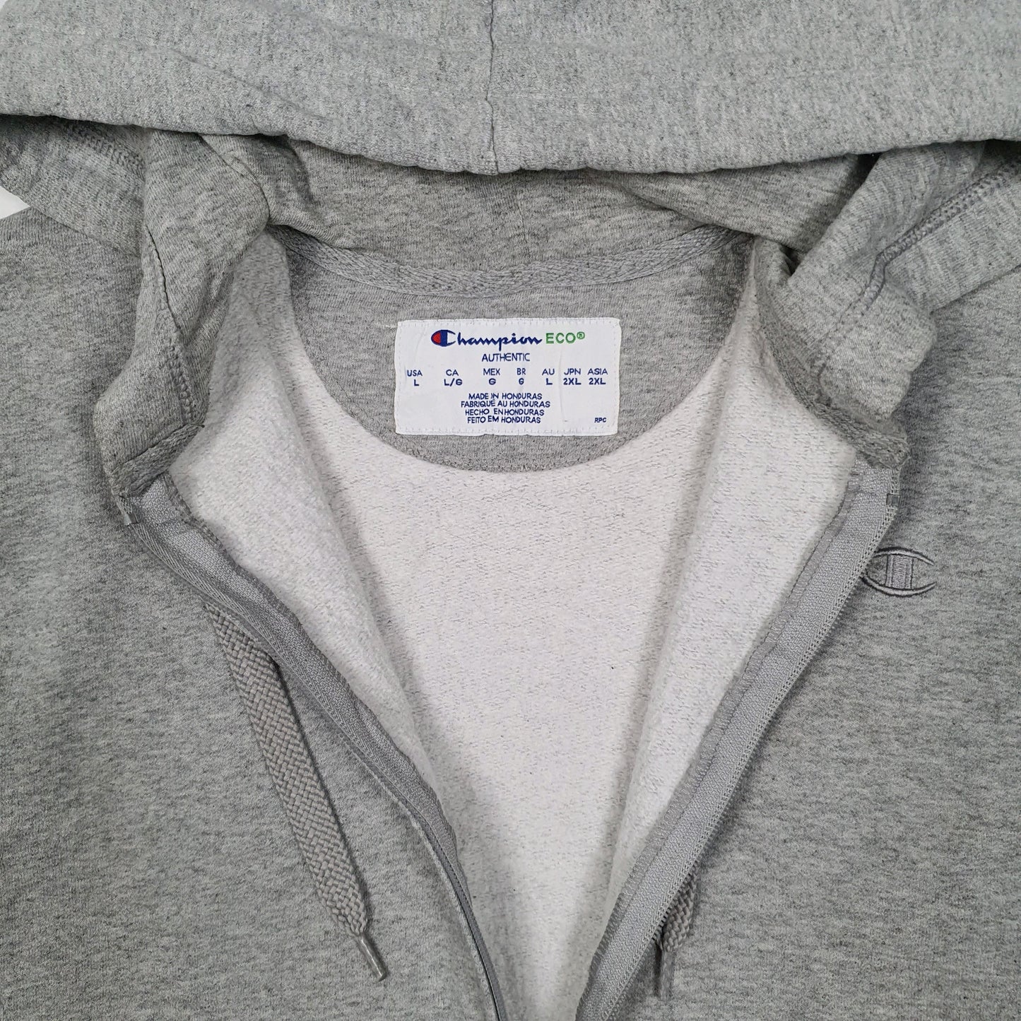 Womens Grey Champion Hoodie Full Zip Jumper