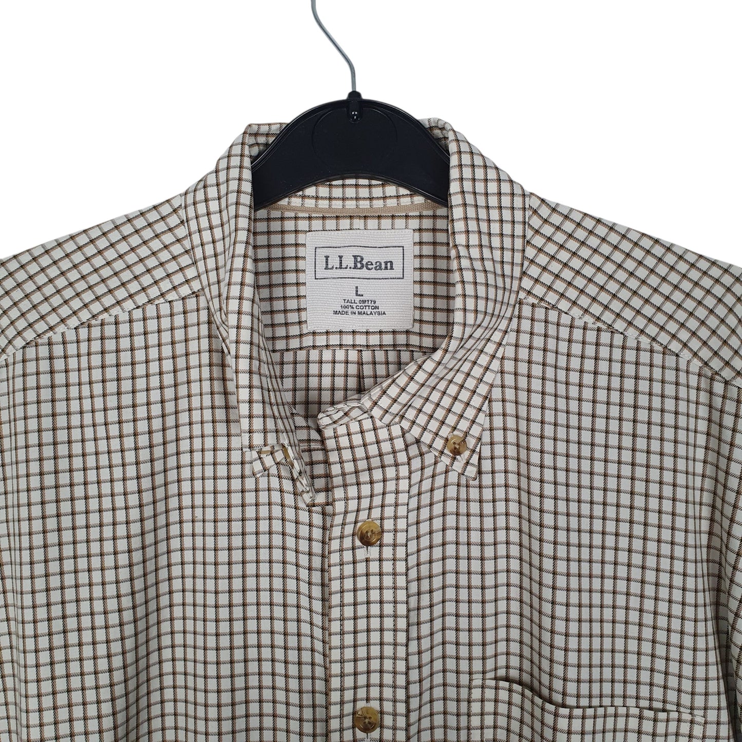 Mens Cream L.L.Bean   Shirt
