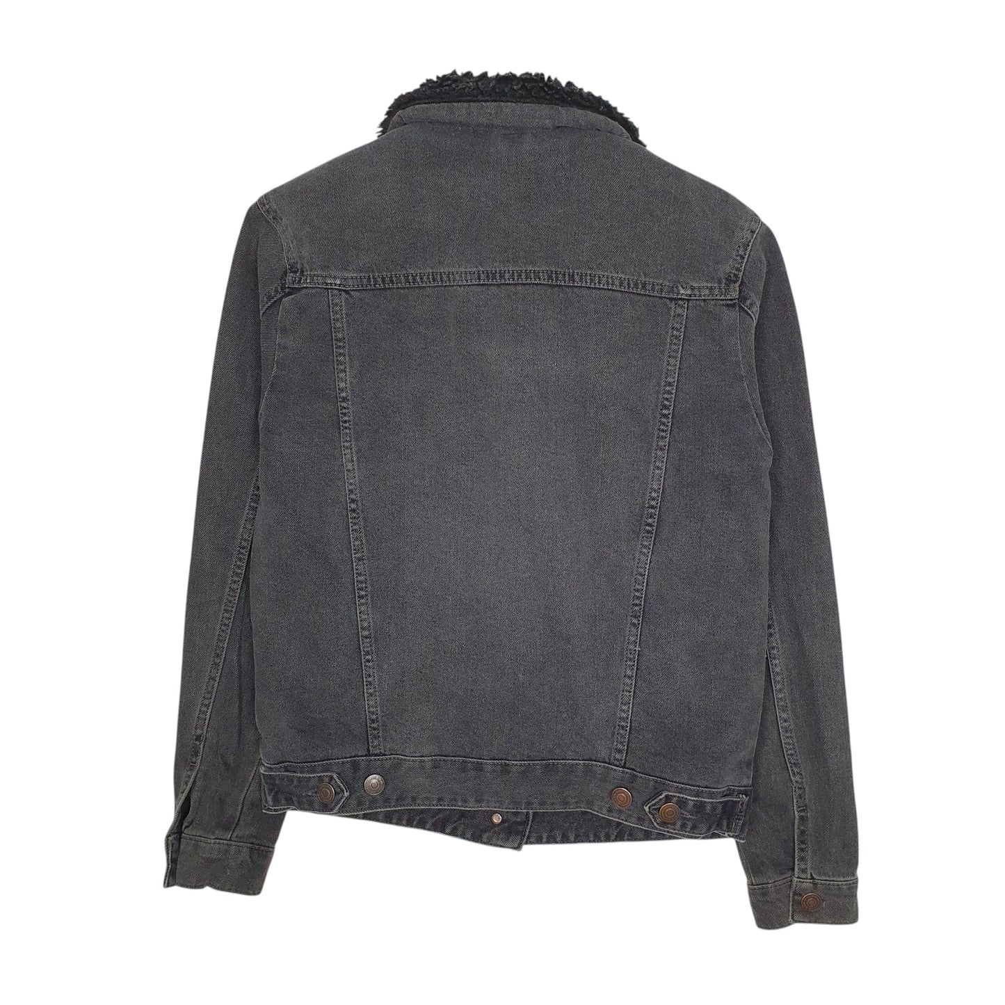 Womens Grey Topshop Sherpa Lined Crewneck Coat