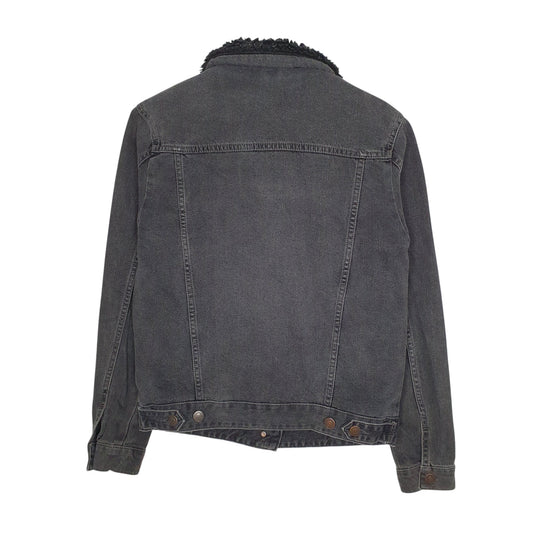 Womens Grey Topshop Sherpa Lined Crewneck Coat