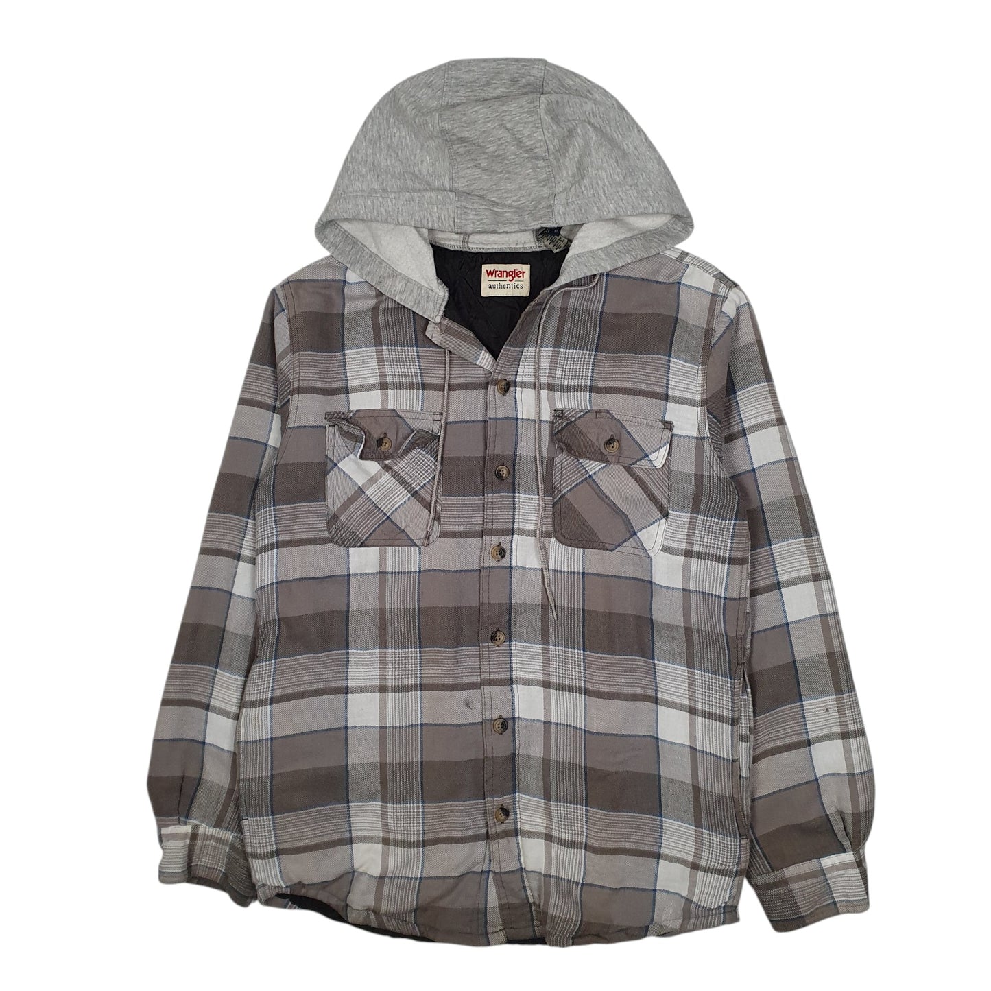 Mens Grey Wrangler Shacket Chore Hoodie  Coat