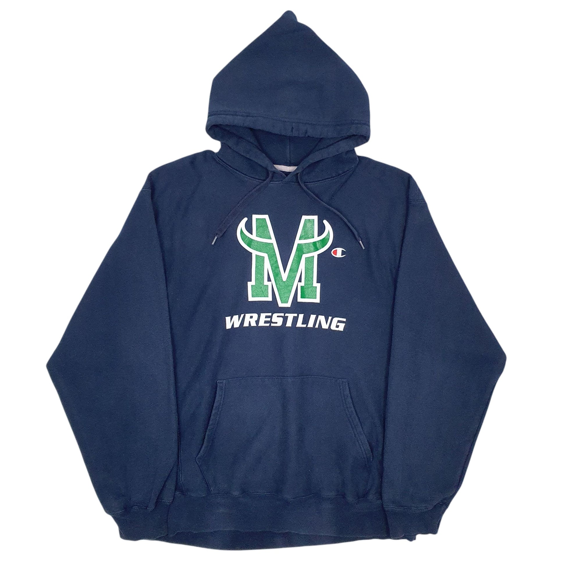Mens Navy Champion Wrestling Reverse Weave Hoodie Jumper