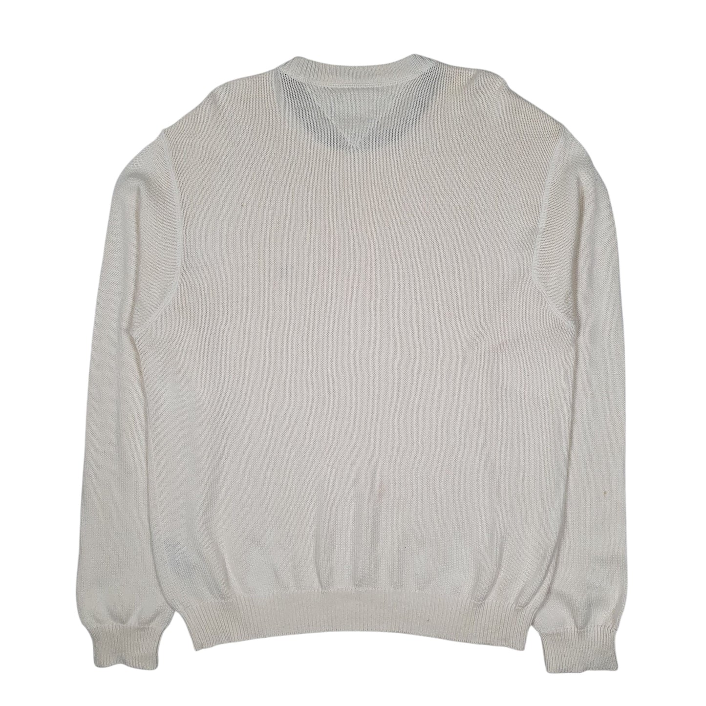 Mens Cream Tommy Hilfiger Chunky Knit Crewneck Jumper