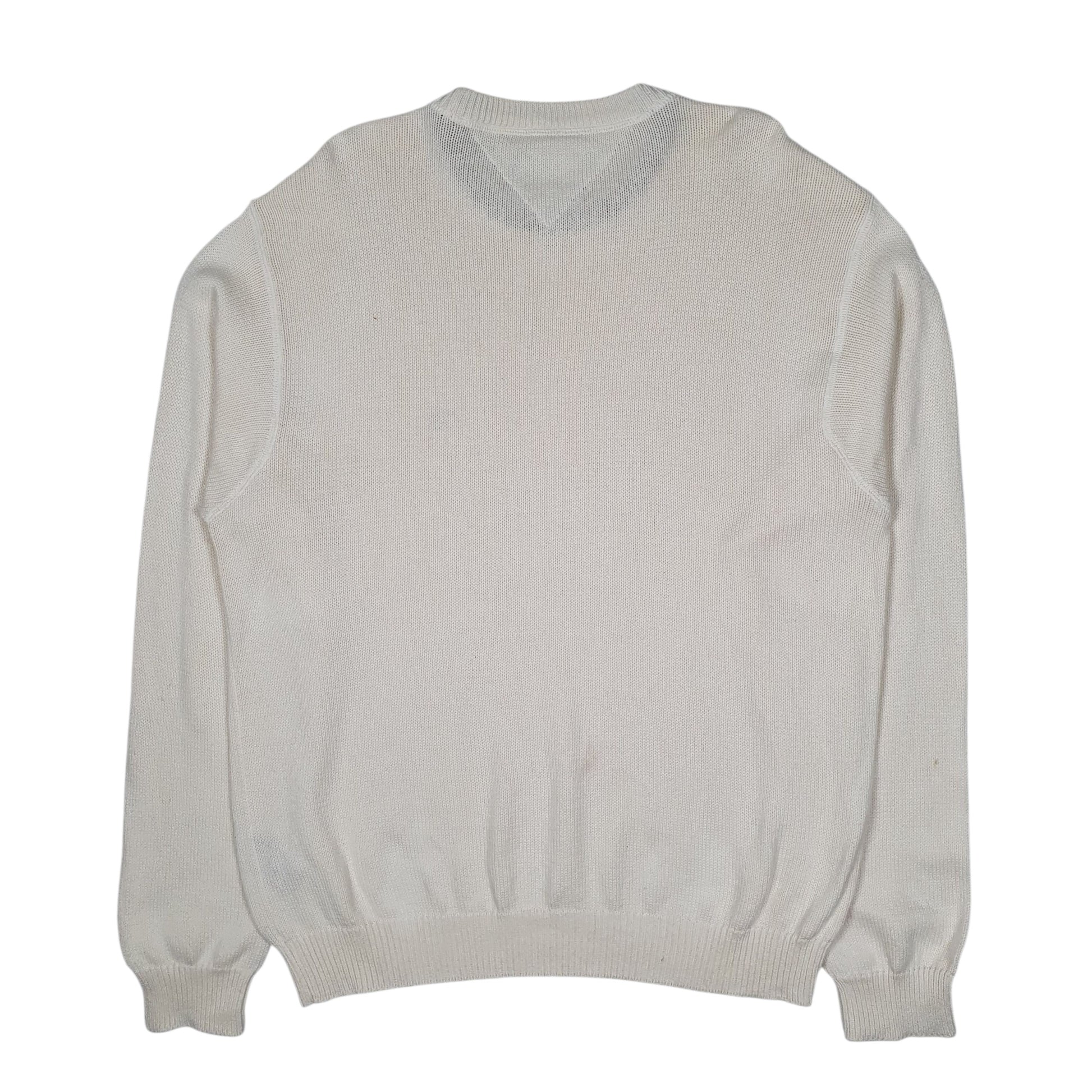 Mens Cream Tommy Hilfiger Chunky Knit Crewneck Jumper