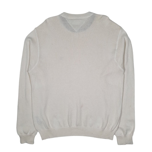 Mens Cream Tommy Hilfiger Chunky Knit Crewneck Jumper