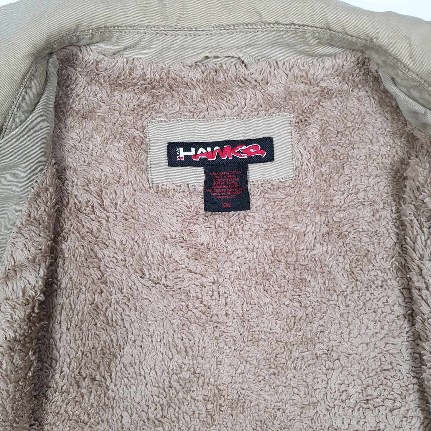 Mens Beige Tony Hawk Harrington Sherpa Lined  Coat