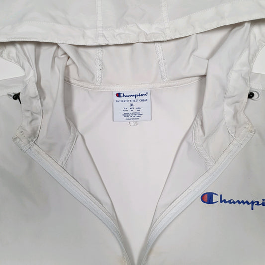 Mens White Champion Pullover Quarter Zip Coat