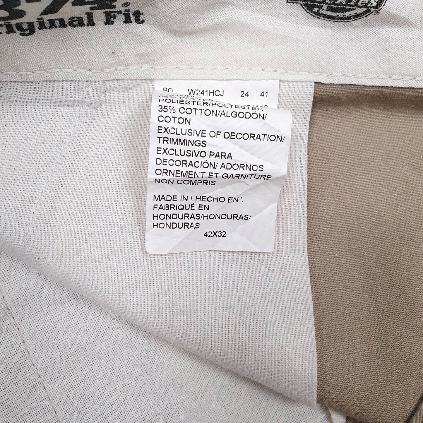 Mens Beige Dickies 874 Workwear  Trousers