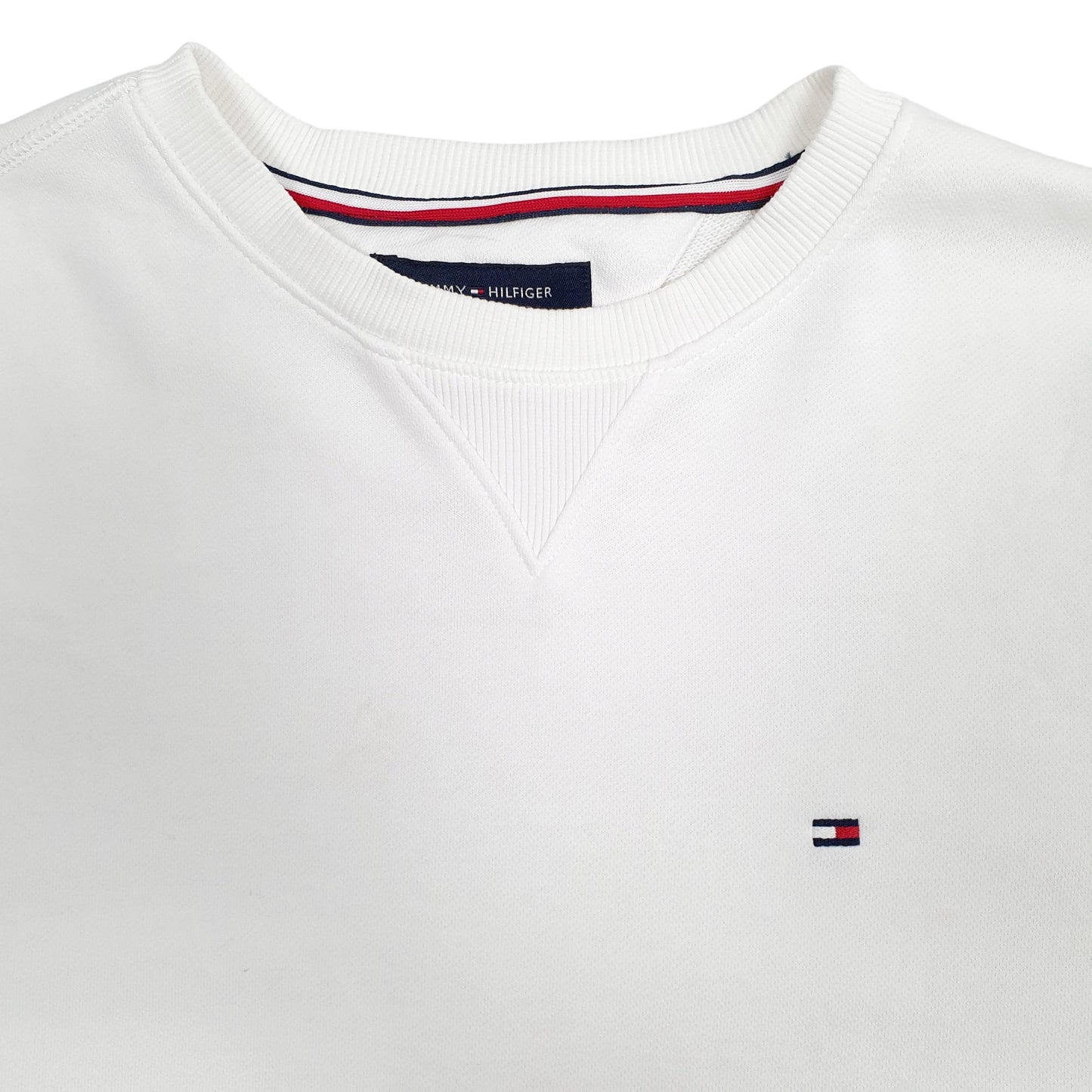 Mens White Tommy Hilfiger  Crewneck Jumper