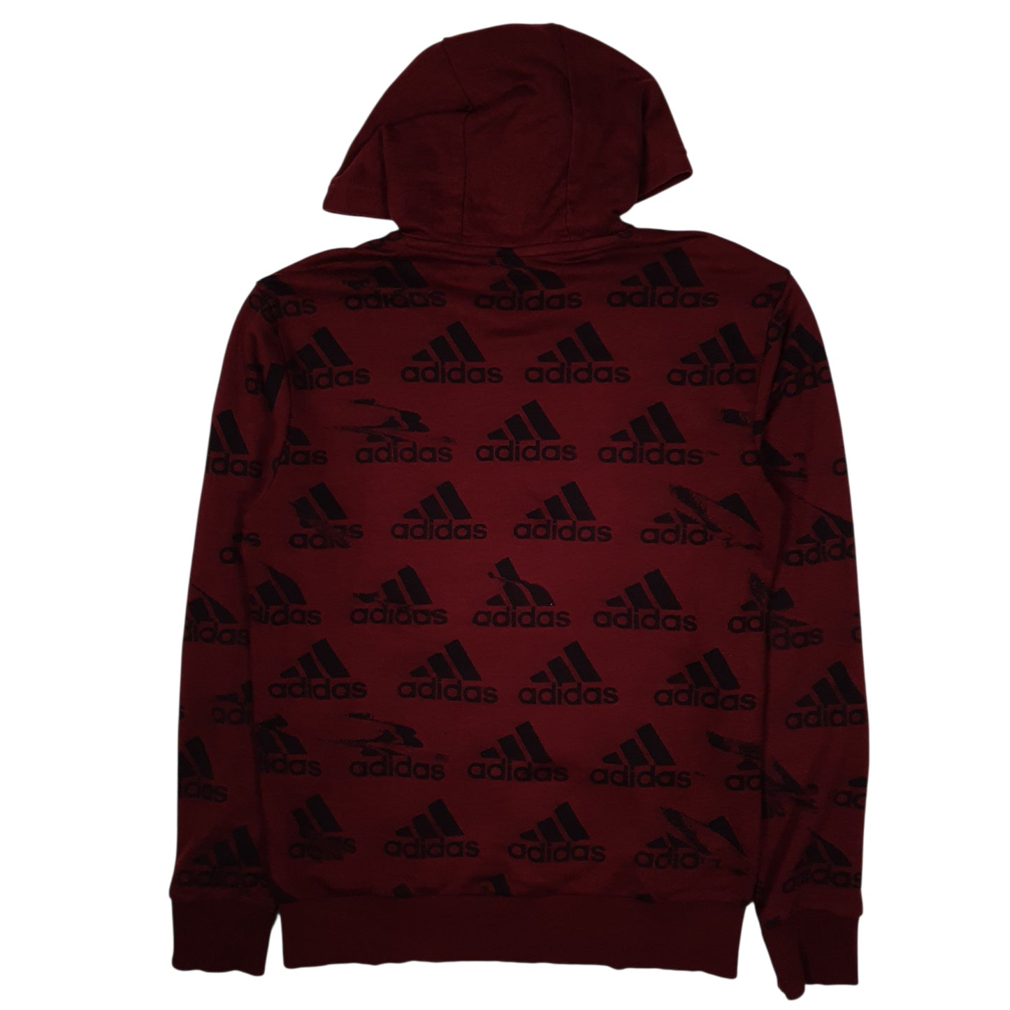 Mens Burgundy Adidas Lightweight Hoodie Jumper