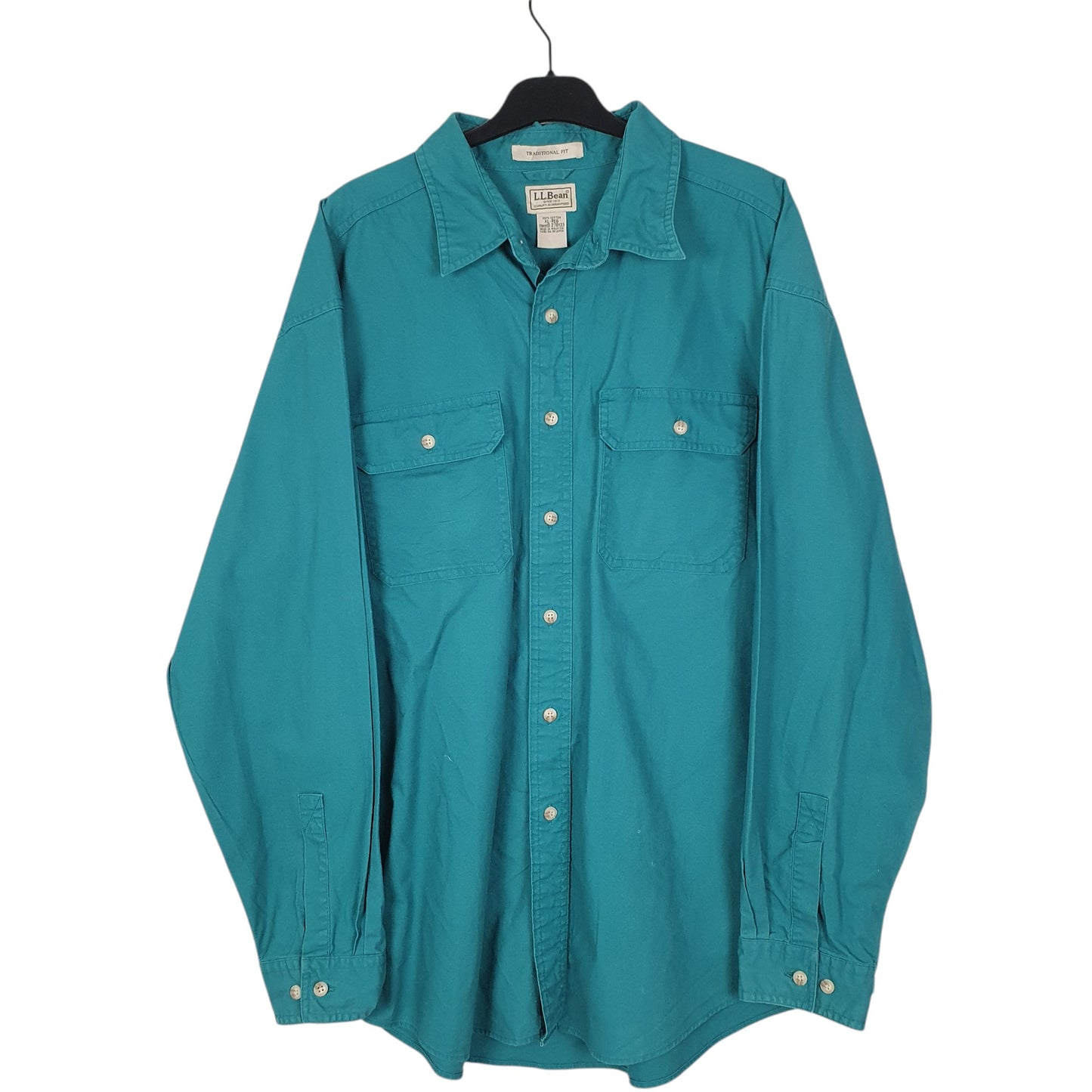 Mens Blue L.L.Bean Traditional Long Sleeve Shirt