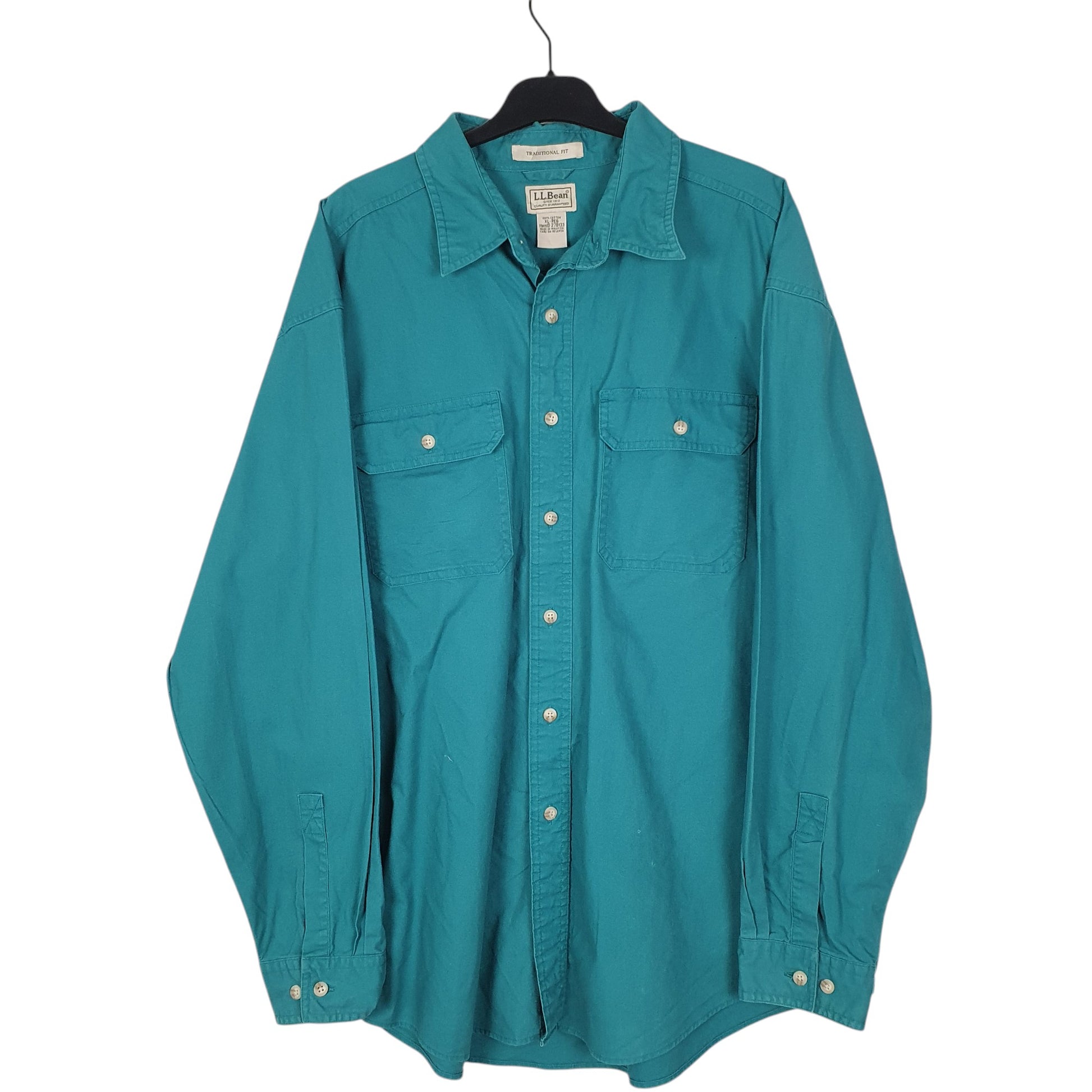 Mens Blue L.L.Bean Traditional Long Sleeve Shirt