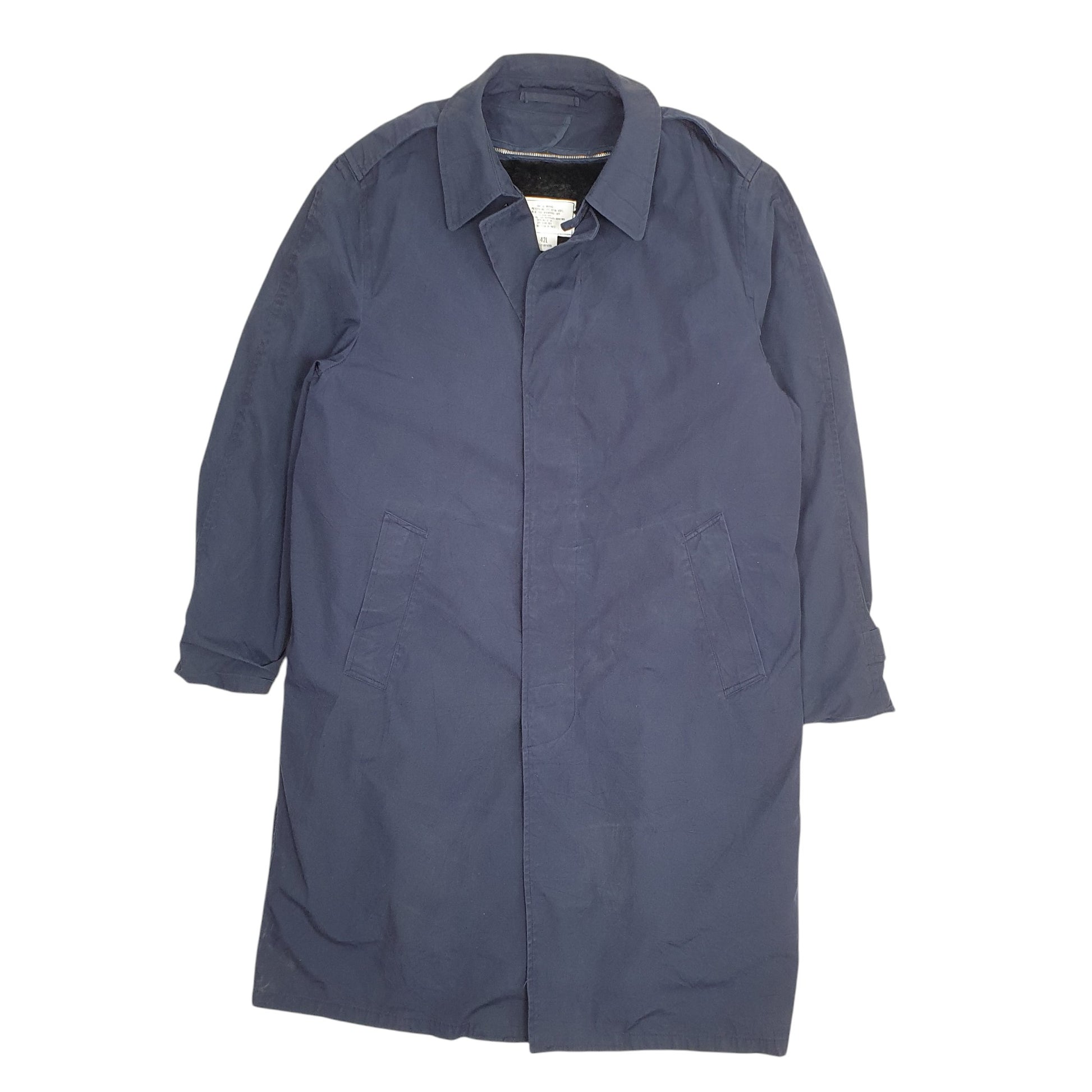 Mens Navy US Military Vintage 1980s All Weather Trench  Coat