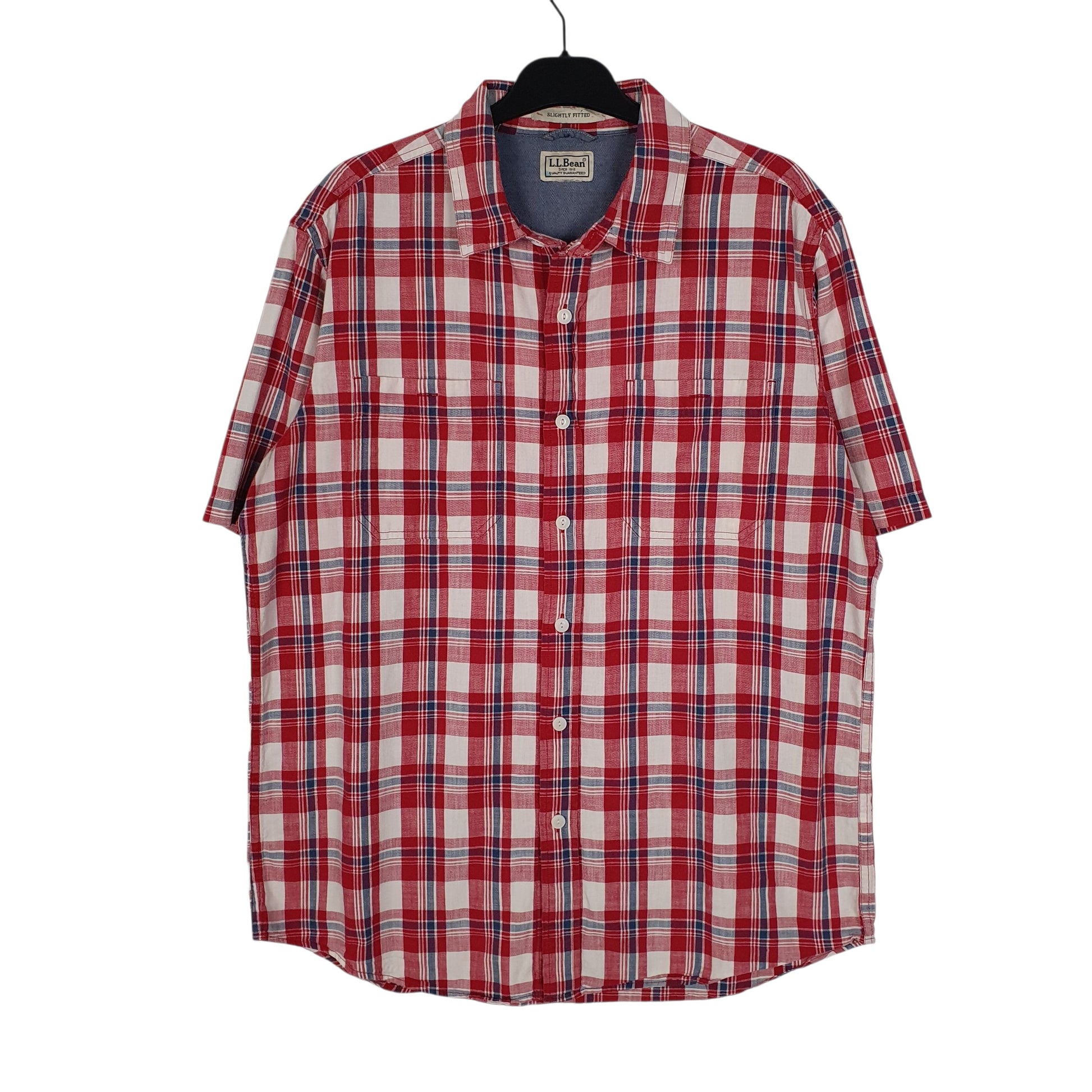 Mens Red L.L.Bean  Short Sleeve Shirt