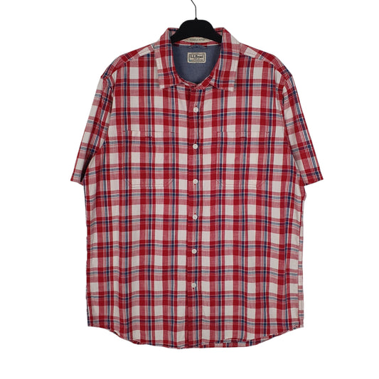 Mens Red L.L.Bean  Short Sleeve Shirt