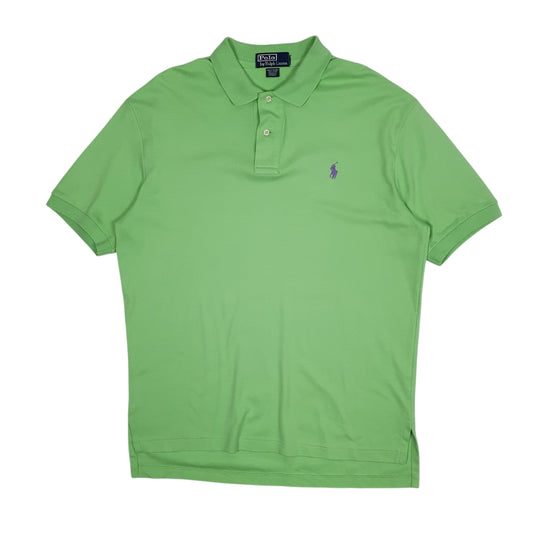 Mens Green Polo Ralph Lauren No size tags, fits mens L. Few small specks on back right. Short Sleeve Polo Shirt