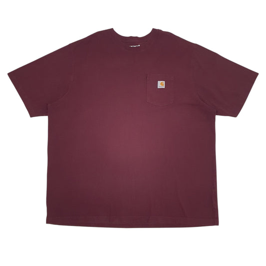 Mens Burgundy Carhartt  Short Sleeve T Shirt