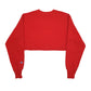 Womens Red Champion Crop Top Reverse Weave Crewneck Jumper