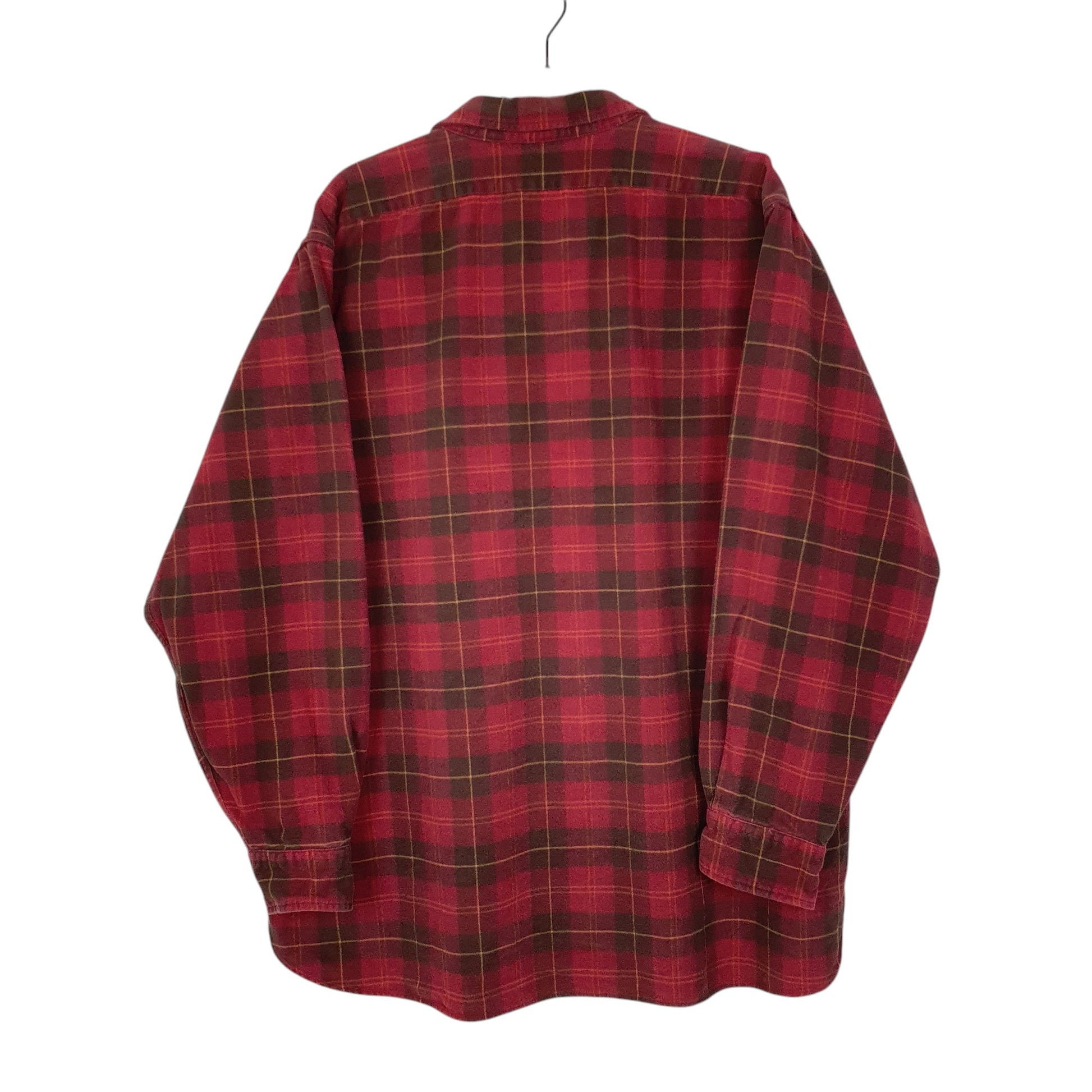 Mens Red L.L.Bean Vintage 90s Chamois  Shirt