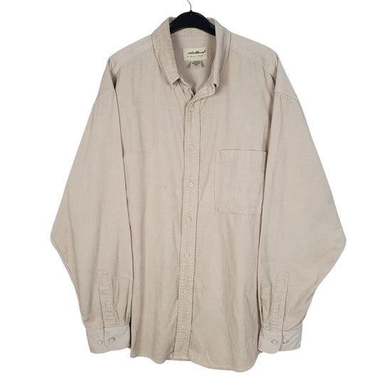 Mens Cream Eddie Bauer Corduroy Long Sleeve Shirt